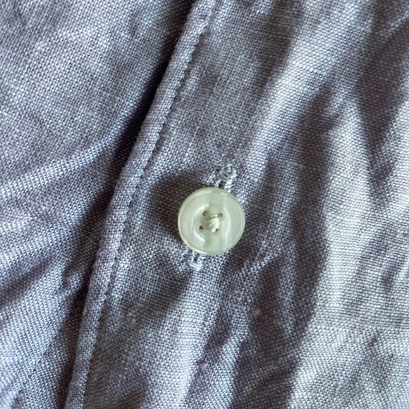 Uniqlo Men's Casual Linen Button Down Shirt - Light Purple - Picture 6 of 8